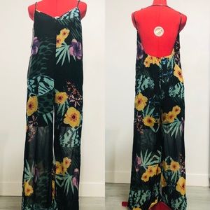 Bare Back Sheer Multi Black Jumpsuit ~ By TOV